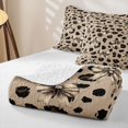 thumbnail image 4 of Manfei Cartoon Cute Bow Quilt Full,Brown Leopard Print Full Bedspread Sets,3pcs,1 Coverlet and 2 Pillowcases, 4 of 7