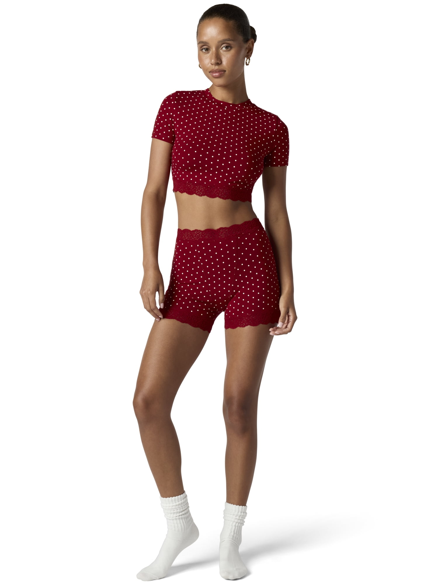 Mills by Millie Bobby Brown Women's Lacy Cotton Shortie Panties, Sizes XS-XXXL