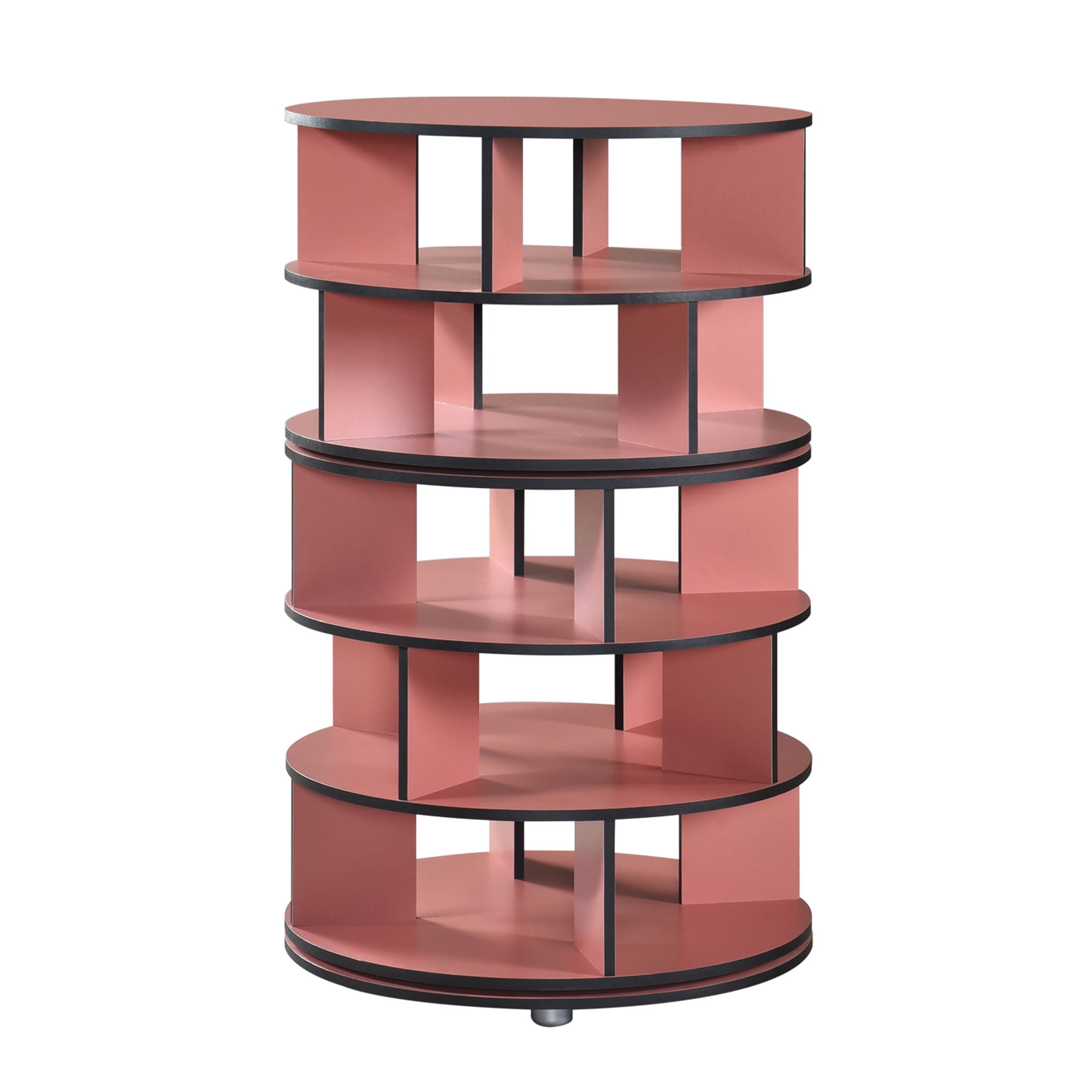 Kings Brand Furniture Revolving Shoe Rack, Spinning Shoe Rack Tower, 360° Revolving Shoe Storage Organizer for Closet Entryway Bedroom Hallway (Red, 5-Tier)