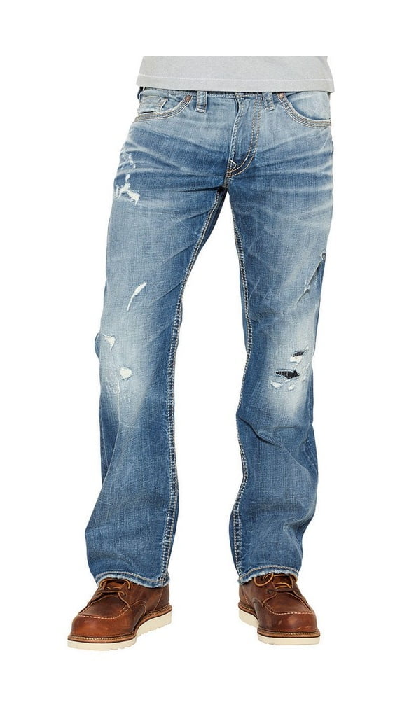 Silver Jeans Silver Jeans Denim Men Zac Relaxed Destructed Medium