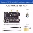 thumbnail image 2 of Para 5 PCIe A M.2 e KEY con PoE HAT+ Tarjeta de Expansión BE200 Tarjeta de Red Inalámbrica Tribanda para RPI 5, 2 of 5