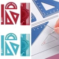 thumbnail image 2 of Giaone Lightweight Aluminum Geometry Tools Set 4Pcs Student Ruler Safety Rounded Edges, 2 of 14