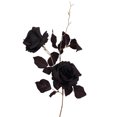 thumbnail image 1 of Simulación de rosa negra con un ligero tinte rojo/tela de seda, alambre de hierro/78cm, 2 flores (10cm y 11cm)/(39*10*2,80), 1 of 5