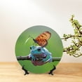 thumbnail image 6 of Honeii Butterfly Landing On Head Dumpy Frog Print Elegant Bone China Decorative Plate, Porcelain Plate,Art Crafts,Ceramic Ornaments for Home Office Wall Decor-10in, 6 of 6