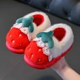 thumbnail image 5 of Unisex Winter Cozy Slippers For Girls Cartoon Fruit Design Slip Resistant Warm Indoor Bedroom Shoes Comfort For Children At Home Soft Fabric Red, 5 of 7