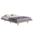thumbnail image 2 of Pouseayar Full Size Floating Bed Frame with LED Lights, Low Profile Platform Bed, Easy to Assemble Gray, 2 of 13