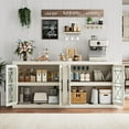 thumbnail image 6 of 70.8" Sideboard Buffet Cabinet with Storage, Sideboard Buffet Table Mid Century Modern Accent Cabinet with 4 Doors, Wood Coffee Bar Cabinet Media Console Credenza for Living Room, Kitchen, Hallway, 6 of 7