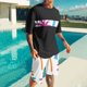 thumbnail image 4 of Mangas de Mano para Hombres, Impresión Hawaiana Suelta Casual, Pantalones Cortos Deportivos de Cintura Elástica Y Set de Blusa, 4 of 5