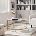 thumbnail image 2 of Renwick Round Glass Top Coffee Table for Livingroom, Gold, 2 of 10