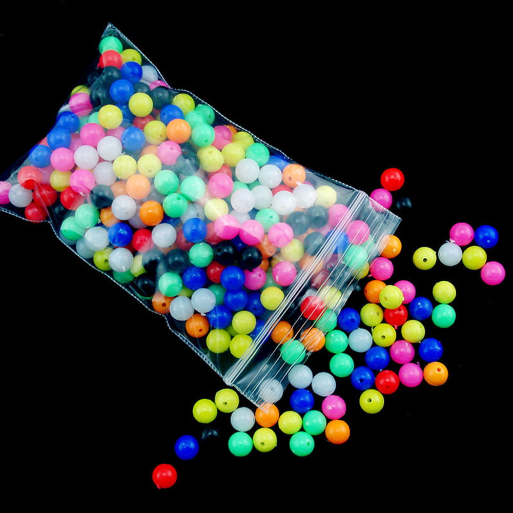 PACK OF 100/200  MIXED COLOURS 6mm OR 8mm SEA FISHING RIG BEADS RIG MAKING 