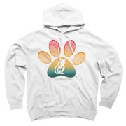 Pet paw fingerprint silhouette cat dog lover White Graphic Pullover Hoodie - Design By Humans 2XL