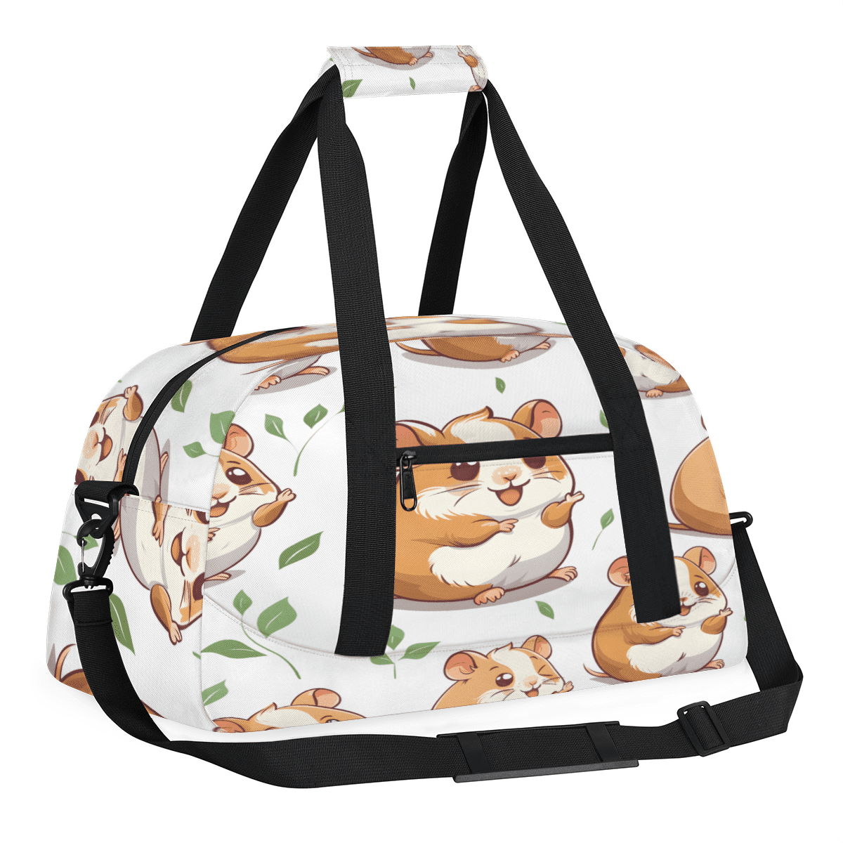 Herdesigns Cute Sports Duffle Bag for Women & Men, Cute Hamster Gym Bag Dance Bag Overnight Bag Carry On Weekender Travel Bag