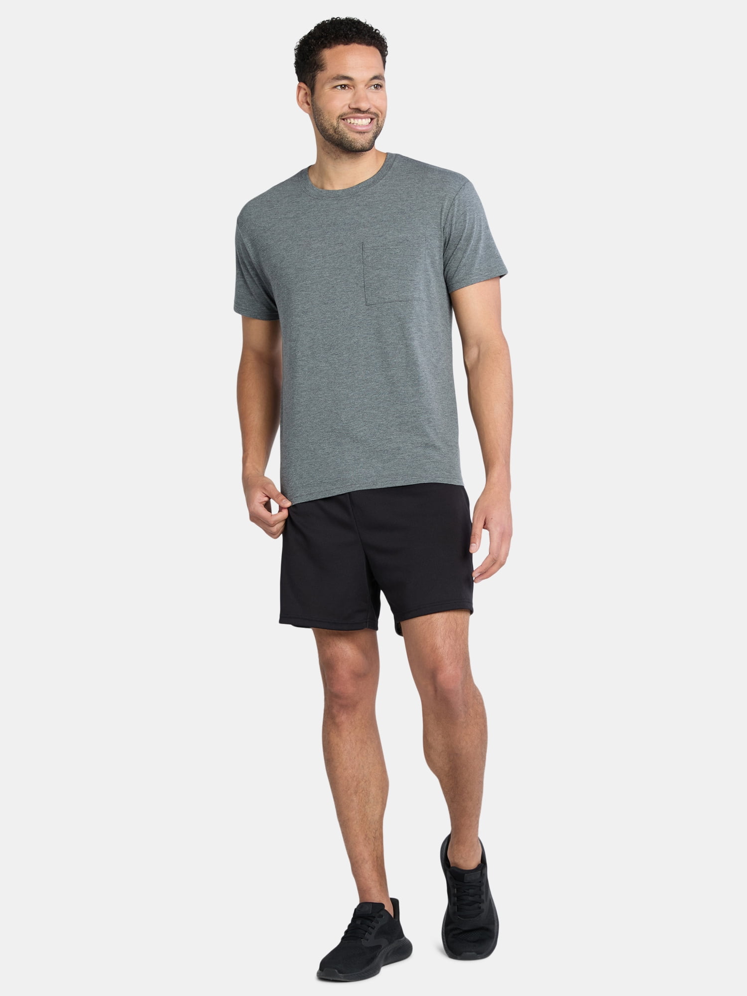 Athletic Works Men's and Big Men's Tri Blend Pocket Tee, Sizes XS-4XLT