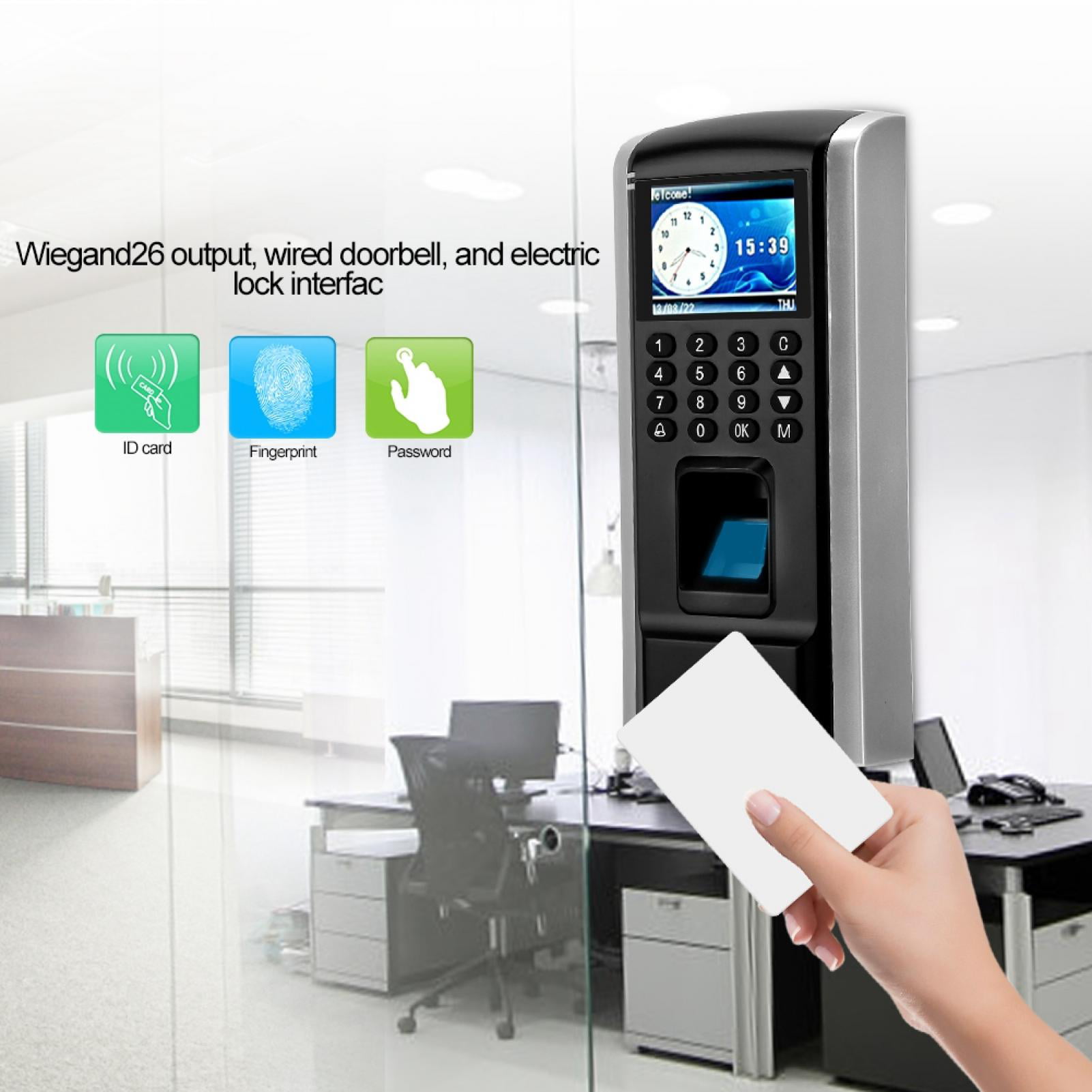 125KHZ Fingerprint RFID ID Card Reader Door Access Control System LED Indicator 