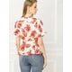 thumbnail image 5 of AllegK Blucon cuello en V floral con volantes y mancorpamujer blanco XL, 5 of 6