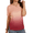 Orange-Red gradient, variant on Women Plus Size Tops Casual Short Sleeve V-Neck T-Shirt Summer Color Blending Loose Fit Comfort T-Shirt M-3XL