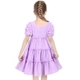 thumbnail image 4 of Girls Ruffle Layer Square Loose Puff Short Sleeve Summer Princess 4 Years, 4 of 6