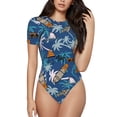 thumbnail image 2 of Picia Hawaiian Style Womens One Piece Swimsuits Modest Tummy Control Bathing Suits Lace Up Slimming Swim Suit-Large, 2 of 9