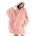 thumbnail image 2 of Oversized Blanket Hoodie Sweatshirt, Wearable Lounging Pullover for Adults Women Men Pink One size, 2 of 8
