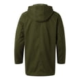 thumbnail image 5 of QHFBli Slim Fit Mens Trench Coat Men Solid Color Hooded Windbreaker Concealed Zipper Cardigan Long Loose Comfortable Casual Business Green XXL, 5 of 9