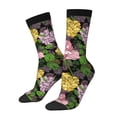 thumbnail image 1 of Lsque Colorful Roses Printed Men's Crew Socks, Soft Durable Breathable Moisture-Wicking with Odor Control Cotton socks, 1 of 6