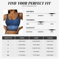 thumbnail image 5 of Goofa Retro Blue Glitter Printed Sports Bras for Women, High Impact Running Bra Workout Crop Tank Tops Longline Sports Bra Push up-Medium, 5 of 9