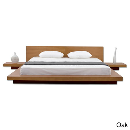 fujian 3-piece queen-size platform bedroom set oak color finish