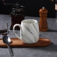 thumbnail image 5 of Lorren Home Trends Marble Swirl Pattern Stoneware Coffee Mugs, Matte Blue and Brown Swirls, Set of 4, 5 of 5