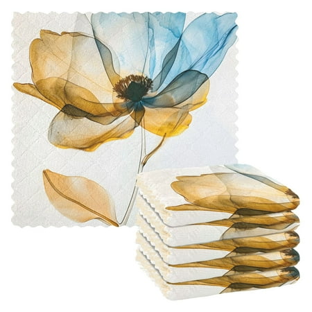 

A Flower Kitchen Towels 6 Pcs Dish Towels Absorbent Soft Quick Dry Towel Dish Rags for Washing Dishes