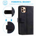 thumbnail image 4 of Dteck Case For iPhone 11 Pro 5.8 inch 2019 Luxury PU Leather 9 Card Holder Flip Magnetic Wallet Purse Case with Zipper Coin/Cash Pocket Fold Stand, black, 4 of 7