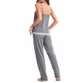 thumbnail image 6 of Arvbitana Women's 3Pcs Loungewear Outfits Lace Patchwork Cami Tops + Long Pants + Long Sleeve Robe Pajamas Sets Ladies Casual Sleepwear, 6 of 9