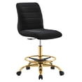 thumbnail image 2 of Modway Ripple Armless Performance Velvet Drafting Chair in Gold Black, 2 of 9