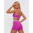 thumbnail image 4 of IBTOM CASTLE Layered Workout Sets for Women 2 Piece Polka Dot Sports Bra High Waist Shorts Gym Active Yoga Pilates Outfits Hot Pink, 4 of 7