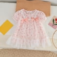 thumbnail image 2 of Mercatoo Baby Girl Tutu Dress Lace Puff Sleeve Bow Floral Tulle Princess Birthday Party Dresses Wedding Flower Girls Clothes, 2 of 7