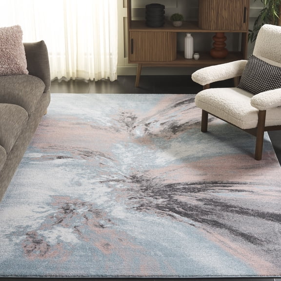 Safavieh Glacier Katelynn Abstract Area Rug, Pink/Blue, 6'7" x 6'7" Square