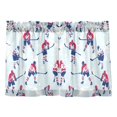 thumbnail image 7 of Yayeee Kitchen Curtains Tier Pair Light Filtering 27"x24" Rod Pocket Short Cafe Window Panel, Blue Ice Hockey, 7 of 7