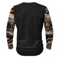 thumbnail image 2 of Miluxas Mens Distressed Henley Shirts Vintage Long Sleeve Shirts Casual Button Down V Neck T Shirts for Men Black, 2 of 4
