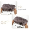 thumbnail image 5 of LOLIPPYY 1Pc Grey Faux Fur Hand Muffs with Lanyard Lightweight Warm Hand Warmer for Home Use, 5 of 8