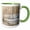 Green/White, variant on 3drose, Trees in Winter Snow, Eagle Creek Park, Indianapolis, Indiana., 11oz Two-tone Black Mug