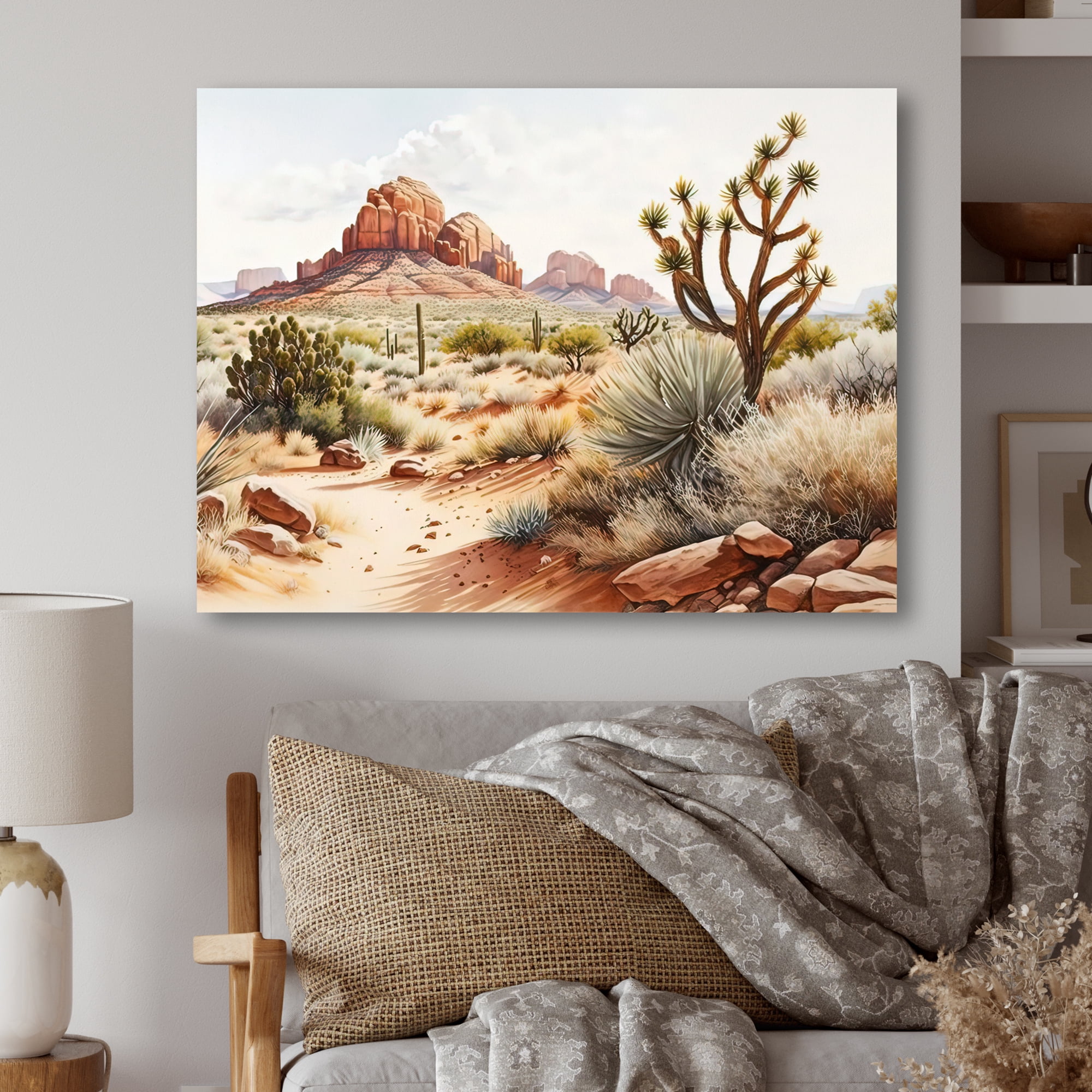 Designart Arizona Desert Scenery V Canvas Wall Art
