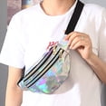 thumbnail image 4 of Holographic Waist Bags Women Banana Fanny Pack Female Belt Bag Geometric Waist Packs Laser Chest Phone Pouch，waist bag multifunctional chest bag one shoulder diagonal outdoor sports waist bag, 4 of 8