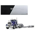 thumbnail image 1 of Peterbilt 367 with Tri Axle Lowboy Trailer Blue and Silver 1/34 Diecast Model by First Gear, 1 of 2