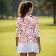thumbnail image 4 of Aplkyhs Cherry Blossom Women's Golf Shirt and Sun Visor Hat Set Butterfly Moisture Wicking 3/4 Sleeve Golf Shirts Sports Sun Visor Hat Suitable for Tennis Enthusiasts Soft and Comfortable, 4 of 7