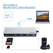 USB C Hub, EQUIPD Aluminum 7 in 1 USB Type C to 4K HDMI Multiport Adapter, 1 USB 3.0 / 2 USB 2.0 Ports, 87W PD, USB C Hub Multiport Adapter for MacBook Pro/Air HP XPS and Other Type C Devices (Grey)