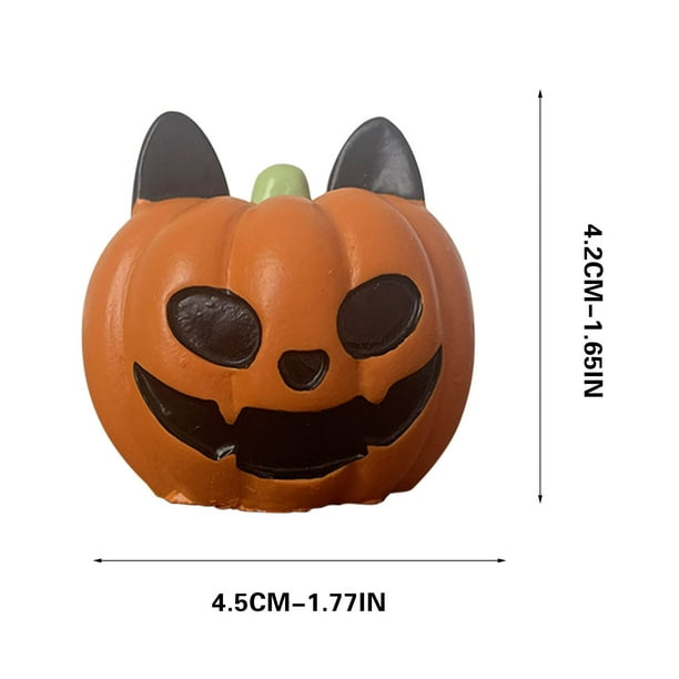 Decoraciones de Halloween para Artesanías de Resina Del Hogar Modelos de Cara de Gato de Calabaza Fantasma, Ornamentos Espeluznantes de 4.5x4.2cm para Decoración de Interiores, Fiesta de Decoraciones