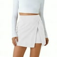 thumbnail image 2 of FRSASU Womens Corduroy Mini Skirt Casual High Waisted Side Slit A-line Bodycon Work Spring Fall Short Skirts White, 2 of 8