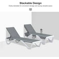 thumbnail image 4 of PURPLE LEAF Patio Chaise Lounge Chair Set Outside Aluminum Plastic Stackable Tanning Outdoor Lounger with Side Table for Pool Sunbathing Beach Deck Outside, Light Grey, 4 of 9