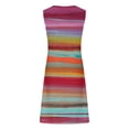 thumbnail image 5 of ICHUANYI Women's Summer Striped Print Crew Neck Casual Loose Sleeveless Suspender Dress, 5 of 5