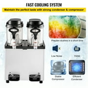 VEVORbrand Slushy Machine, 2x6 L Daiquiri Machine , Stainless Steel Frozen Drink Slush Machine, Slushie Machine ,White