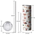 thumbnail image 5 of 20oz White Christmas Santa Pattern Skinny Tumblers Stainless Steel Tumbler with Lid and Straw,Vacuum Insulated Double Wall Travel Tumbler Cups with Cleaning Brush for Coffee,Tea, 5 of 6